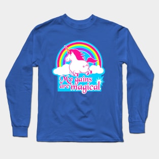 Unicorn fitness, gym girl, fitness girl, barbell unicorn Long Sleeve T-Shirt